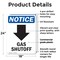 Signmission Gas Shutoff (Down Arrow), 18 in W x Rectangle, Plastic OS-2PACK-NS-P-1824-V-13023 - alternate 2